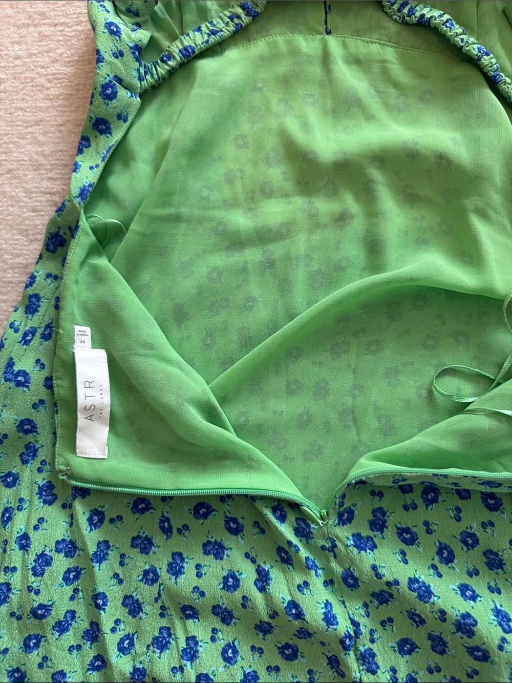 Green and Blue Floral Tie-Front Sundress - Picture 5 of 5